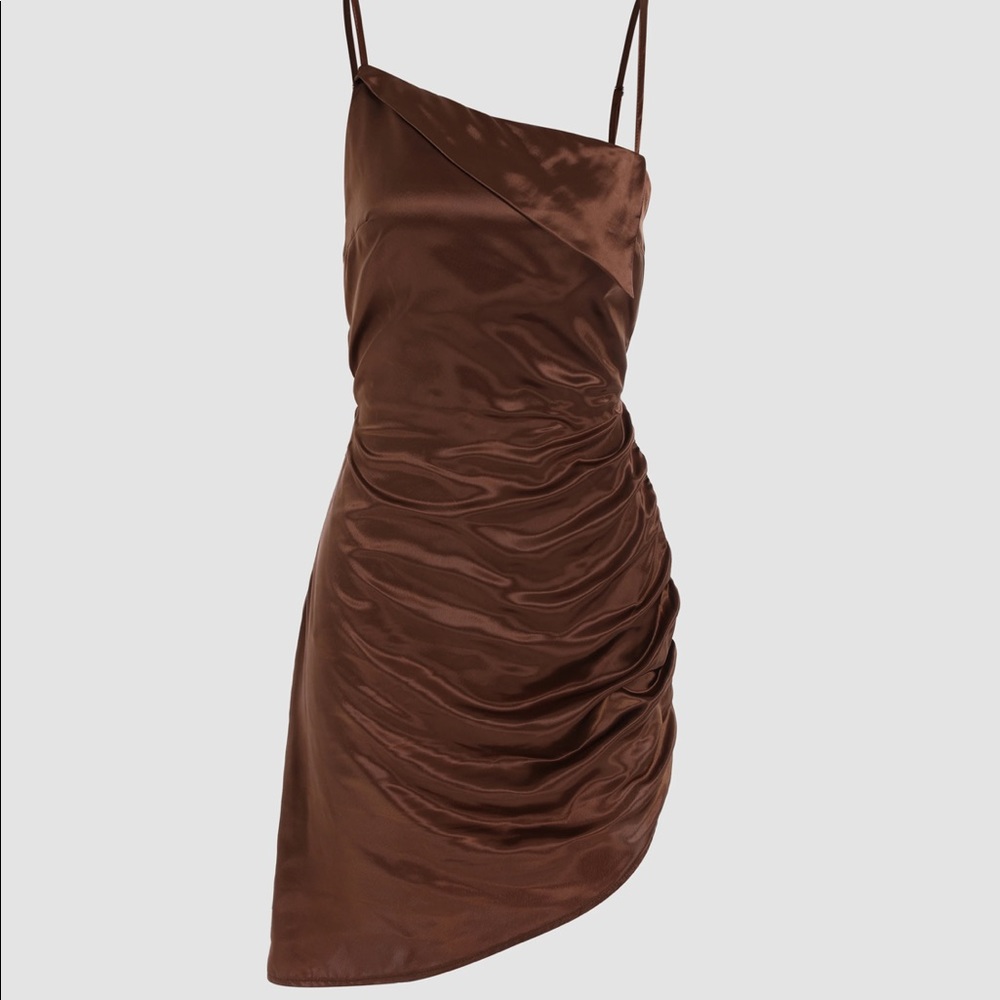 satin asymmetrical mini dress CIDER